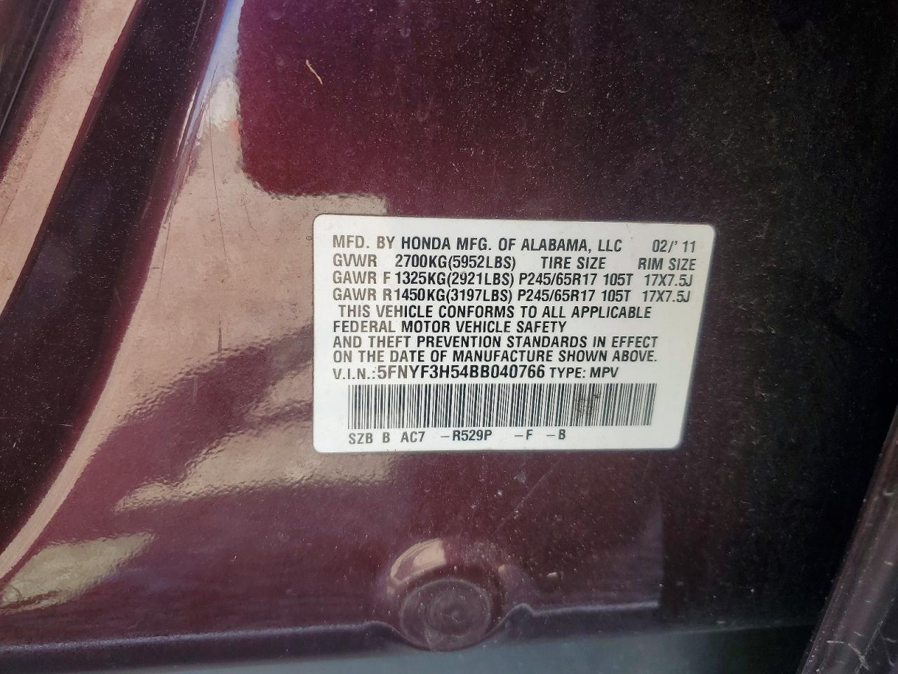 2011 HONDA PILOT