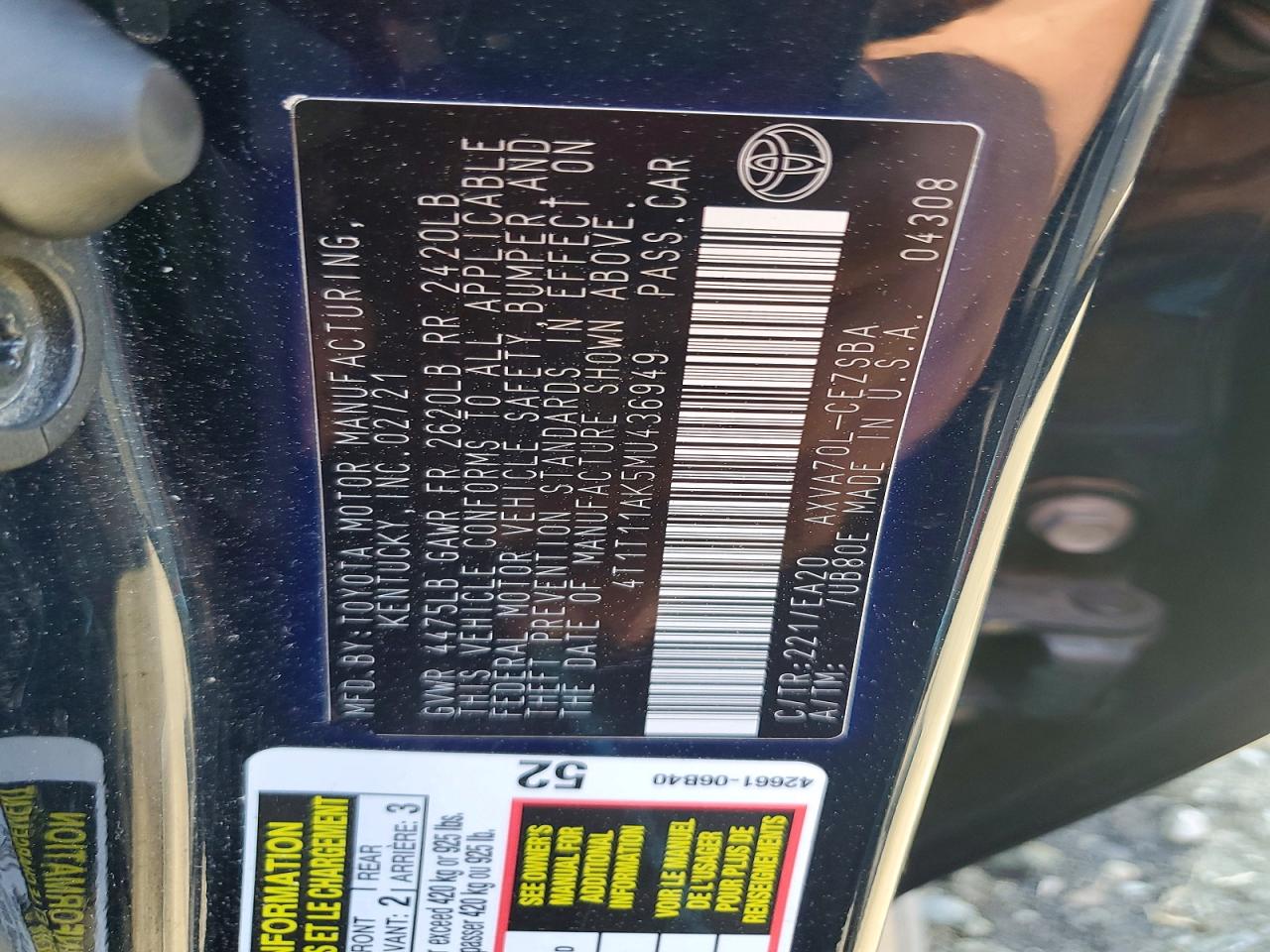 2021 TOYOTA CAMRY