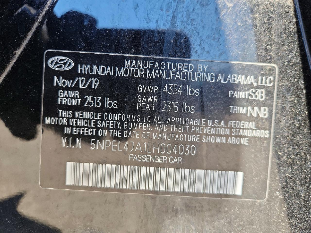 2020 HYUNDAI SONATA