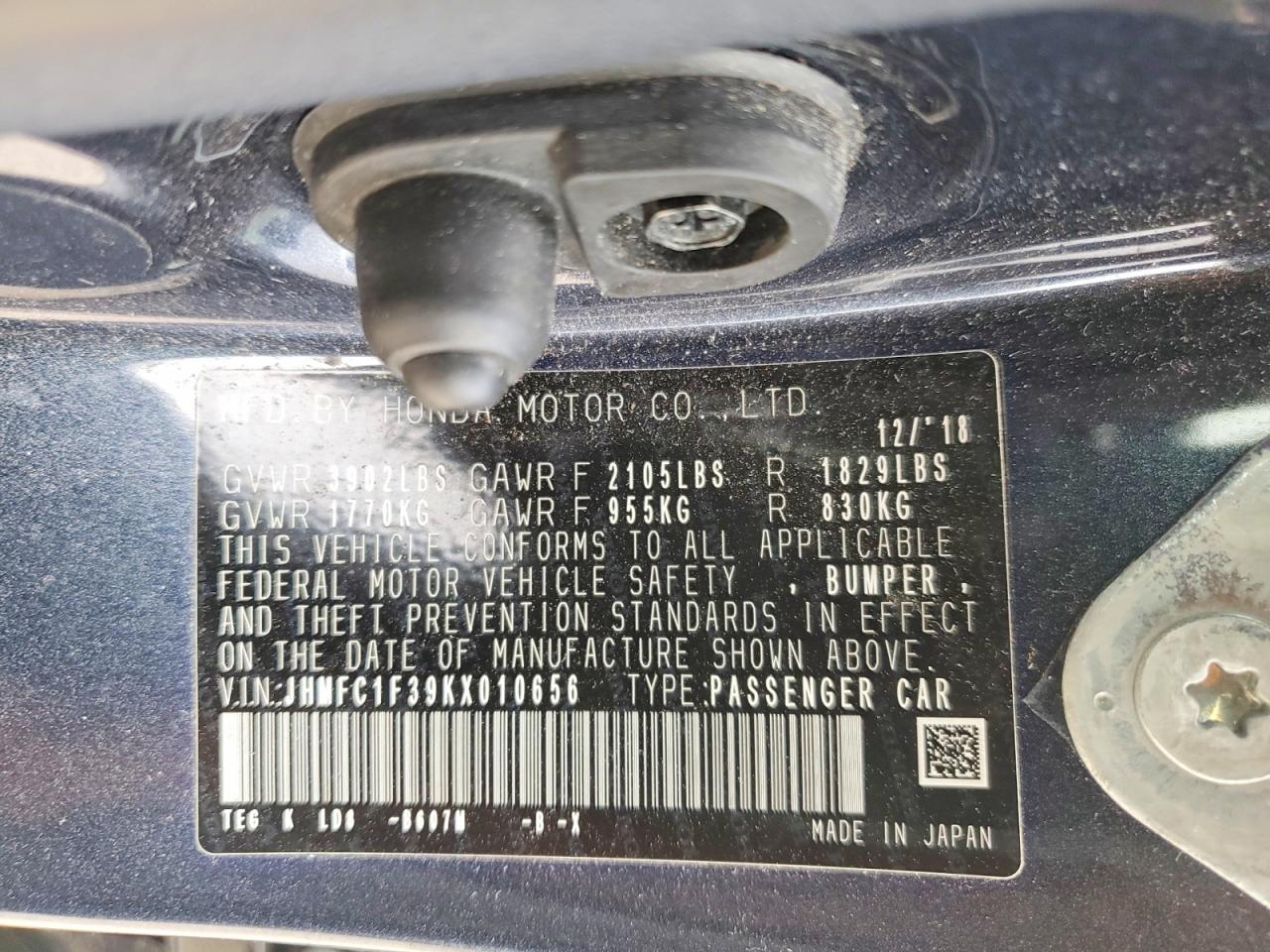 2019 HONDA CIVIC