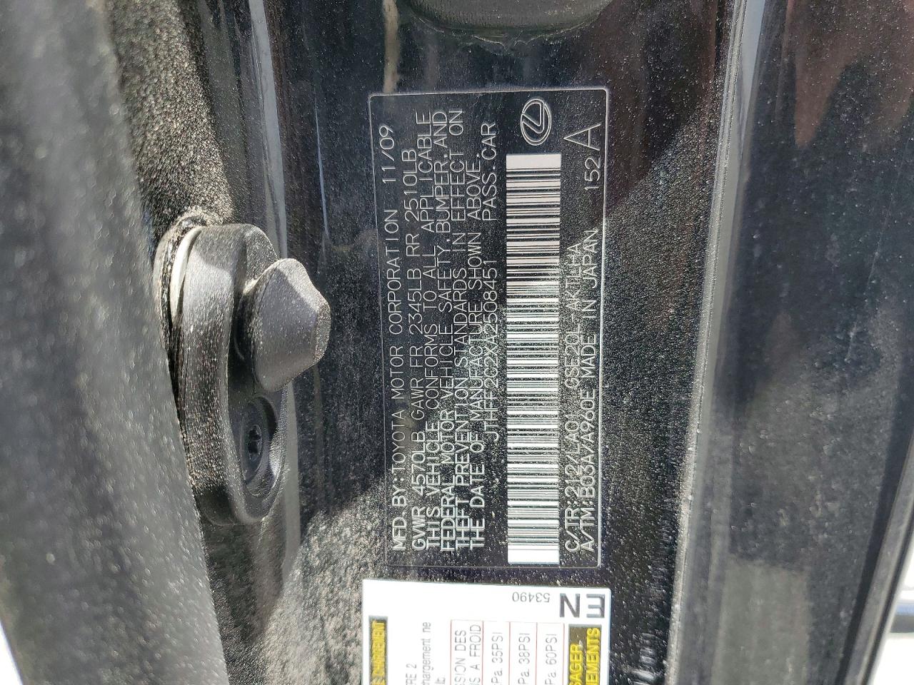 2010 LEXUS IS