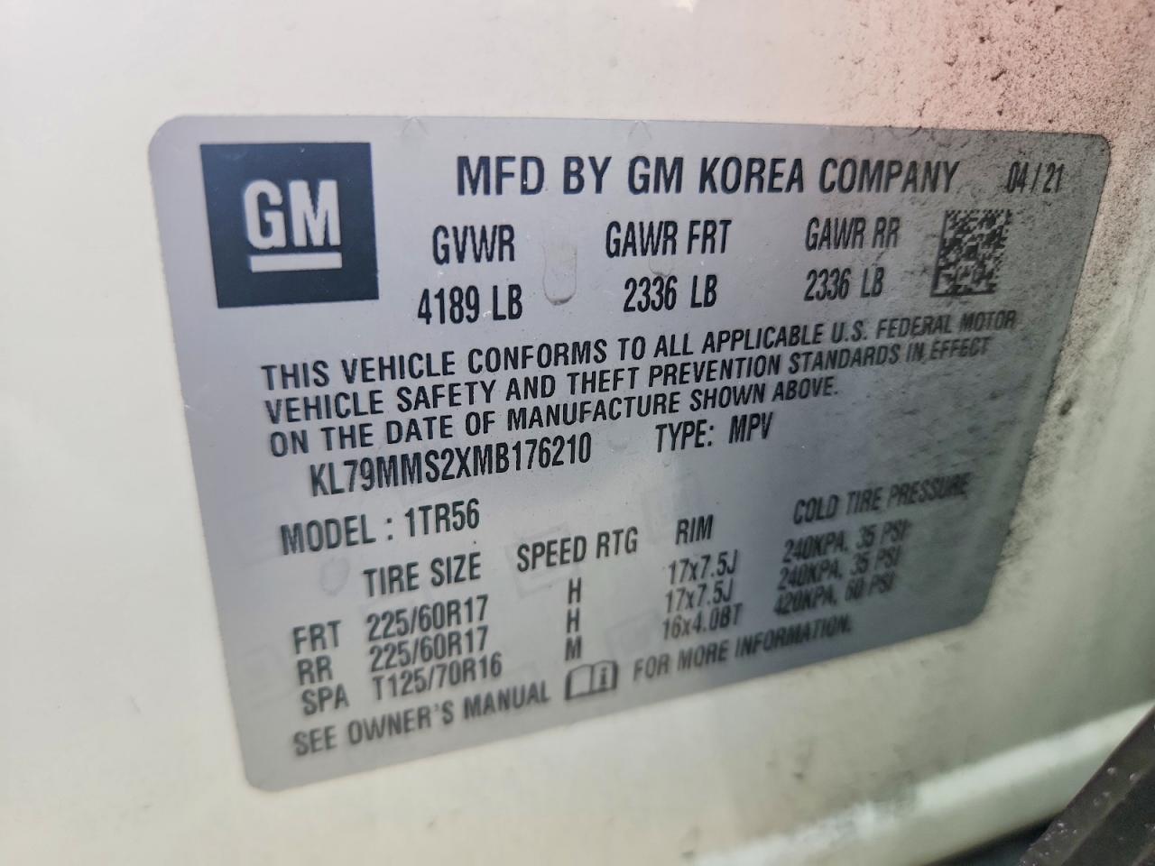 2021 CHEVROLET TRAILBLAZE