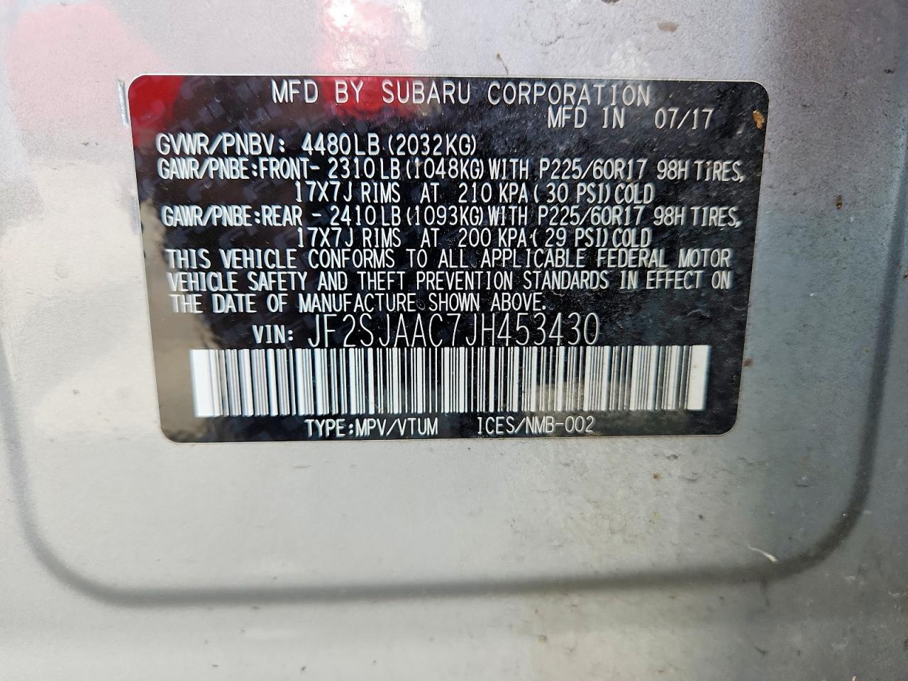 2018 SUBARU FORESTER