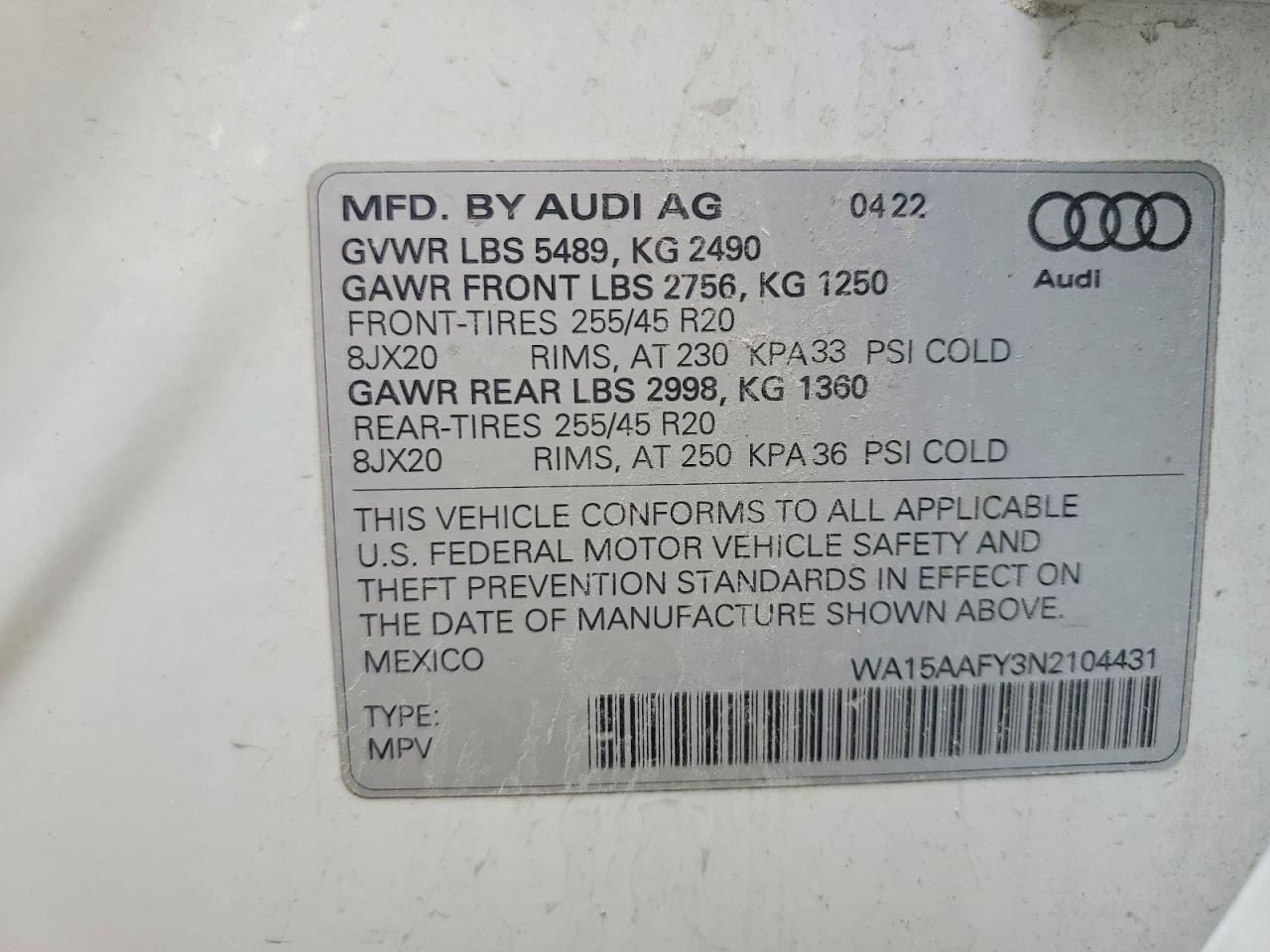 2022 AUDI Q5