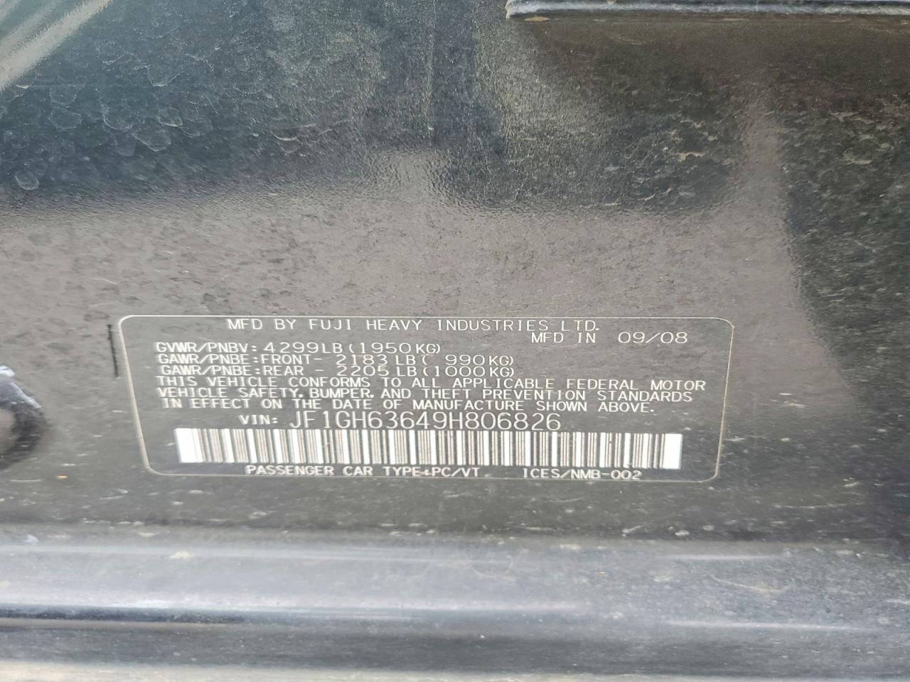2009 SUBARU IMPREZA