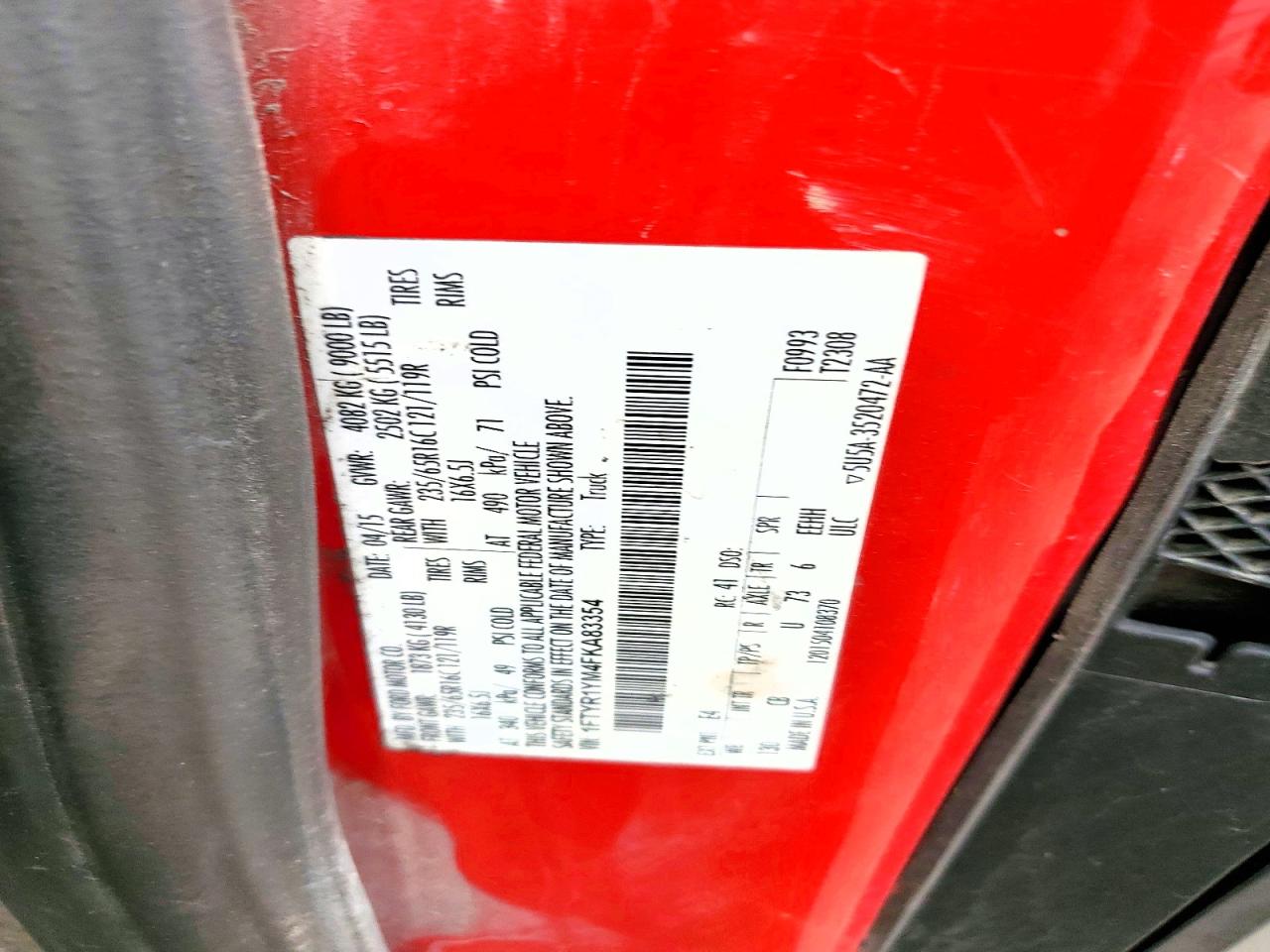 2015 FORD TRANSIT