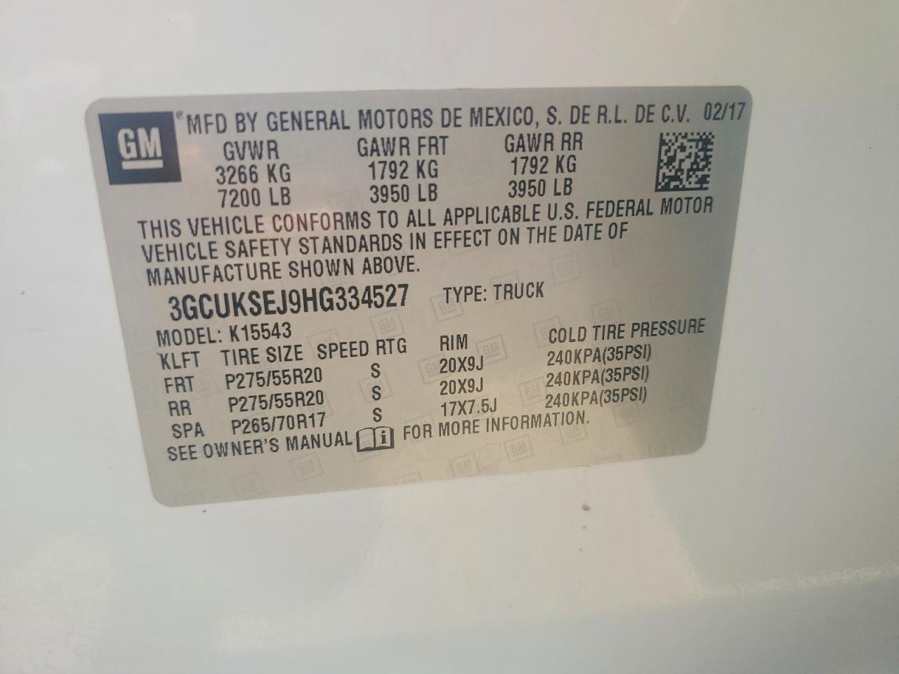 2017 CHEVROLET SILVERADO