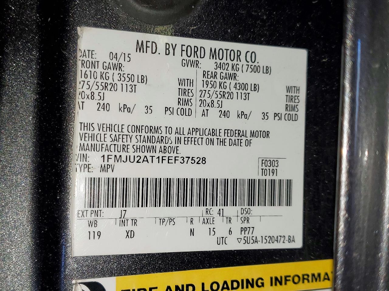 2015 FORD EXPEDITION