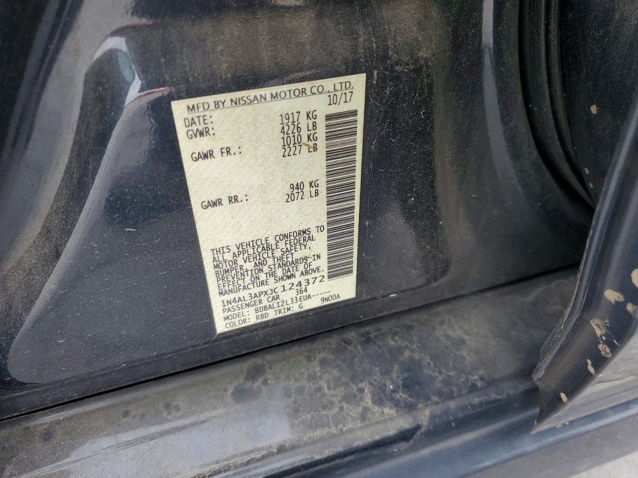 2018 NISSAN ALTIMA