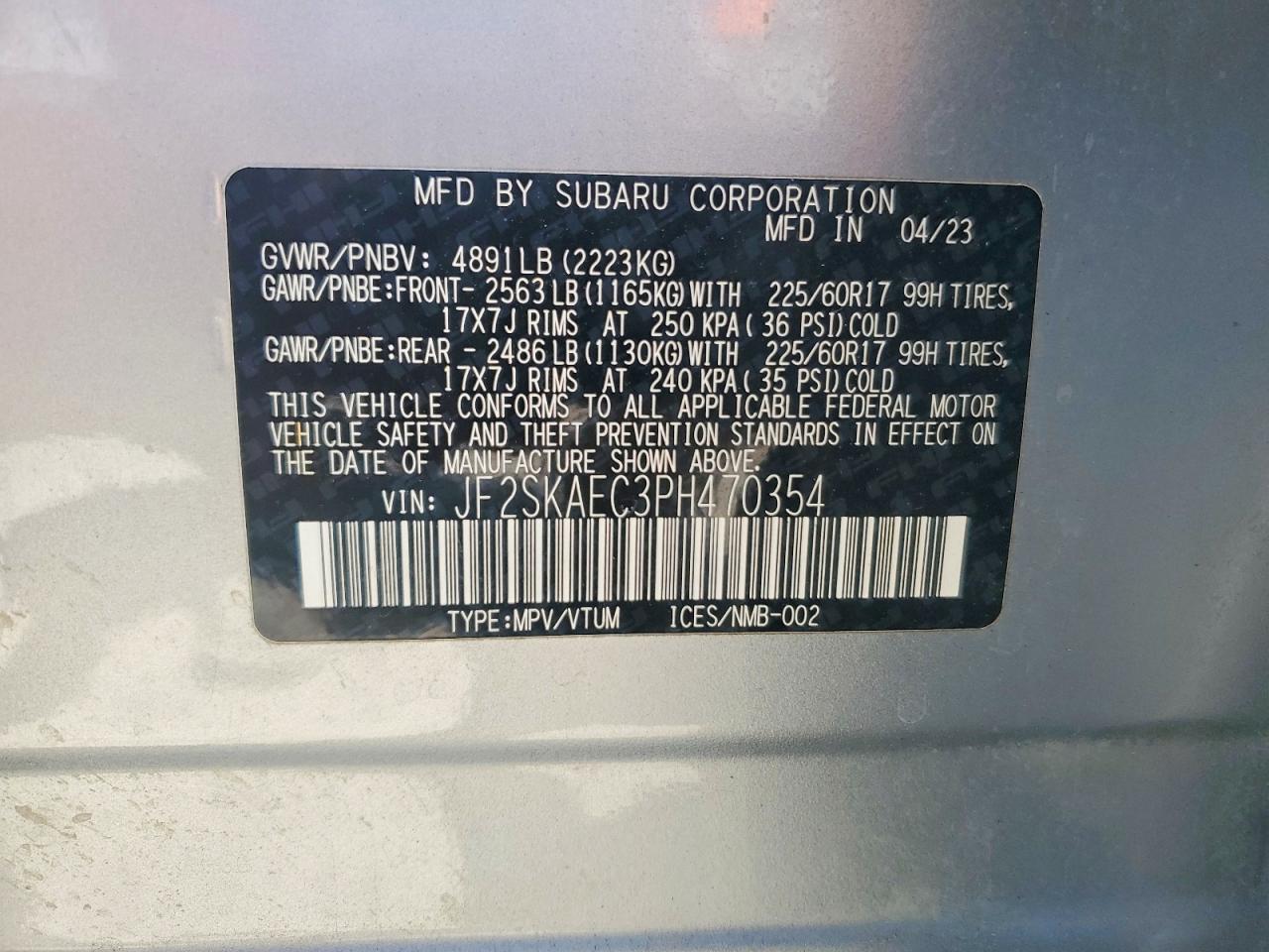 2023 SUBARU FORESTER