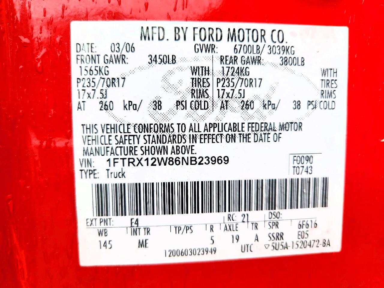 2006 FORD F150