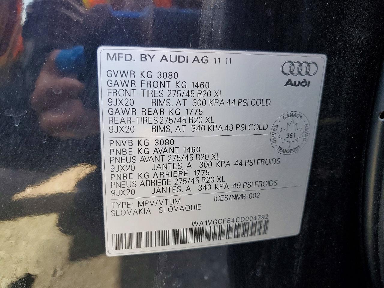 2012 AUDI Q7