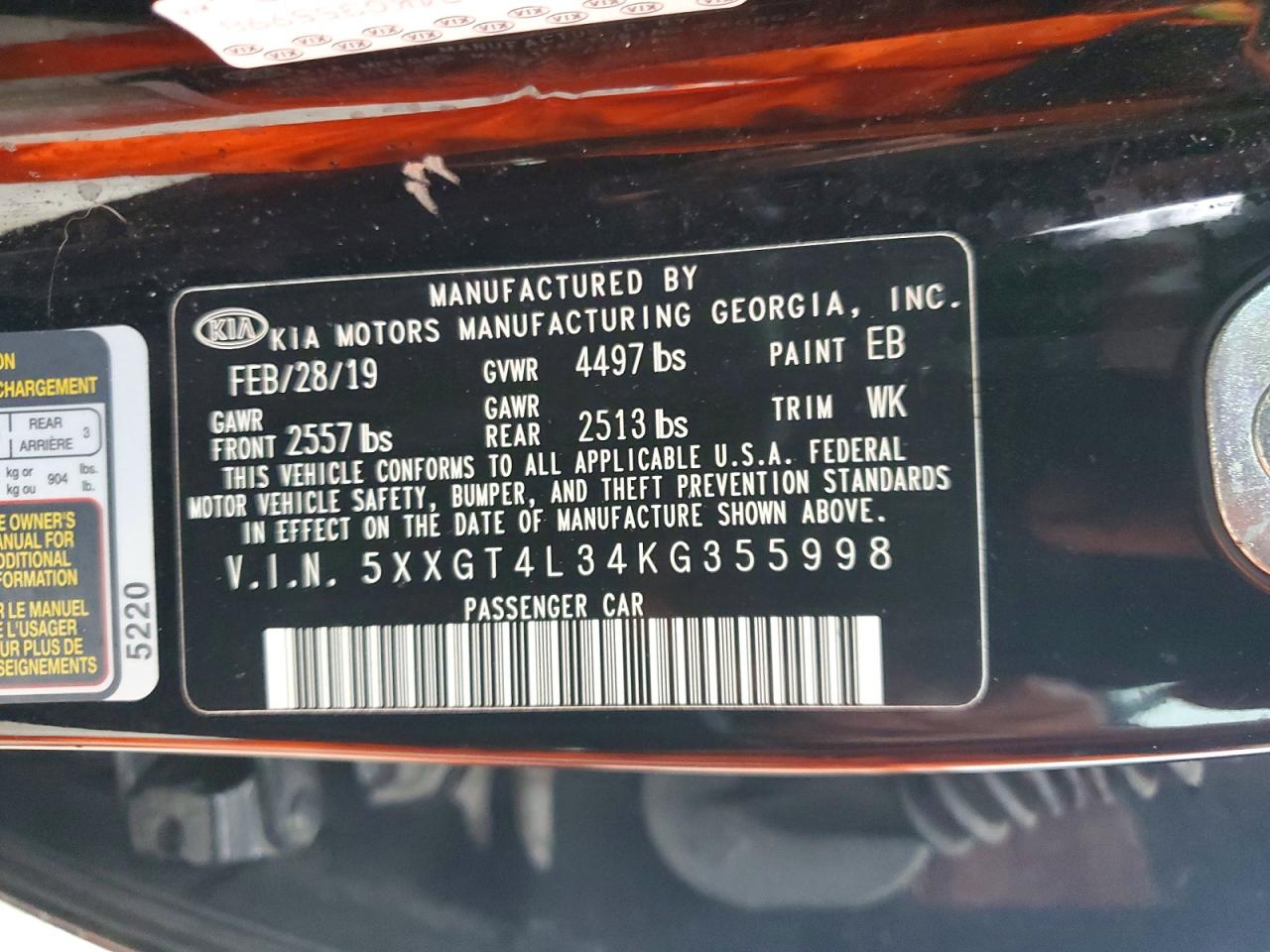 2019 KIA OPTIMA