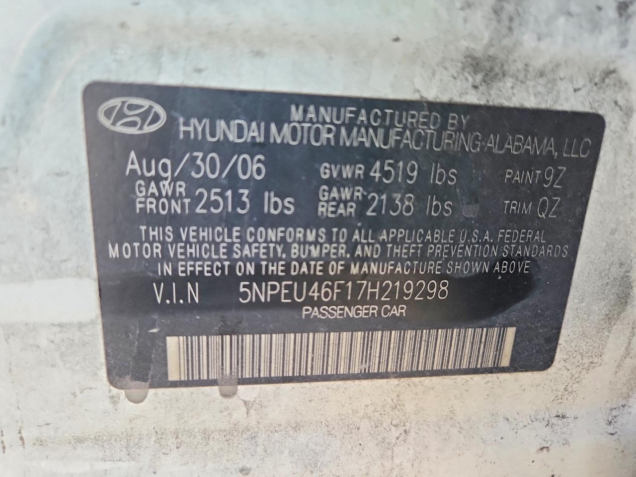 2007 HYUNDAI SONATA