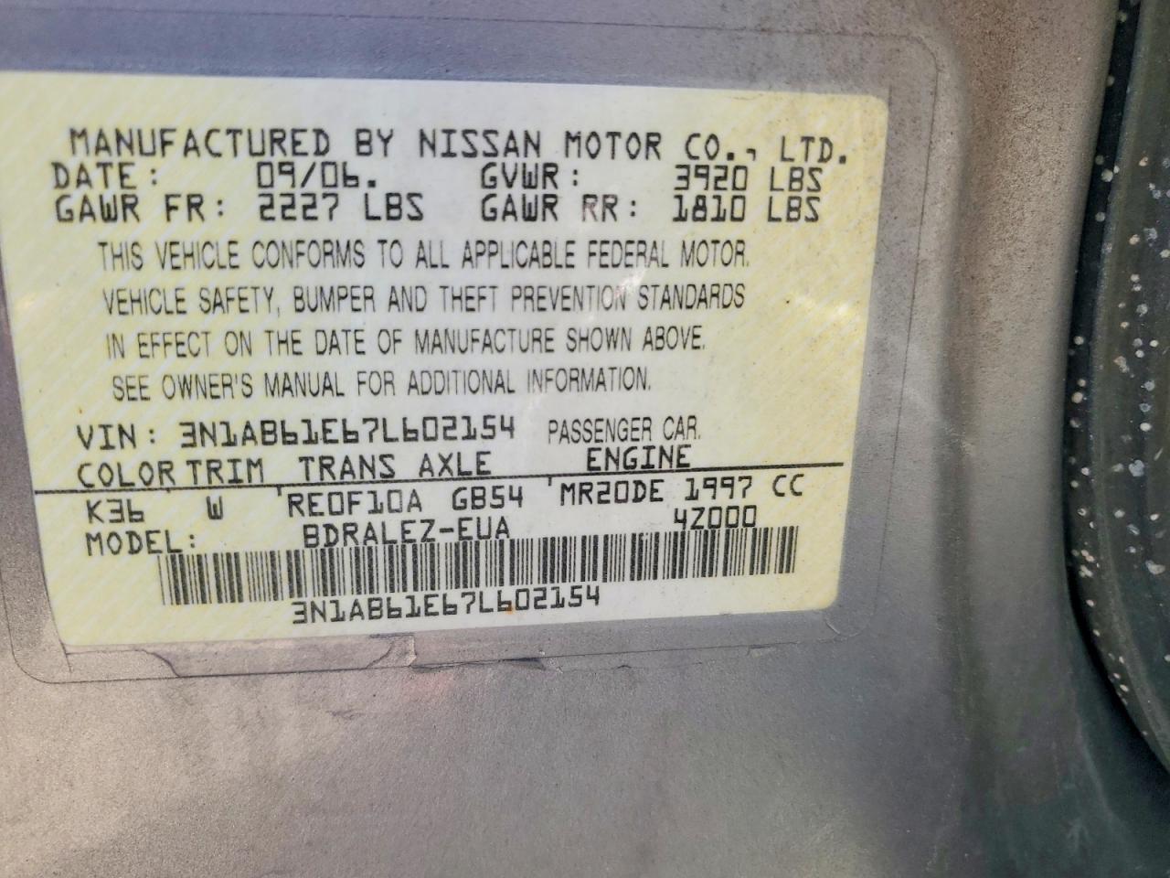 2007 NISSAN SENTRA