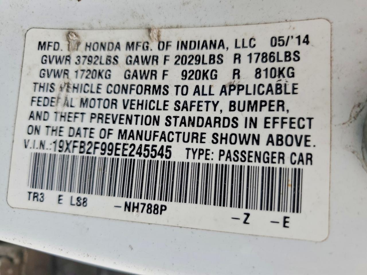 2014 HONDA CIVIC