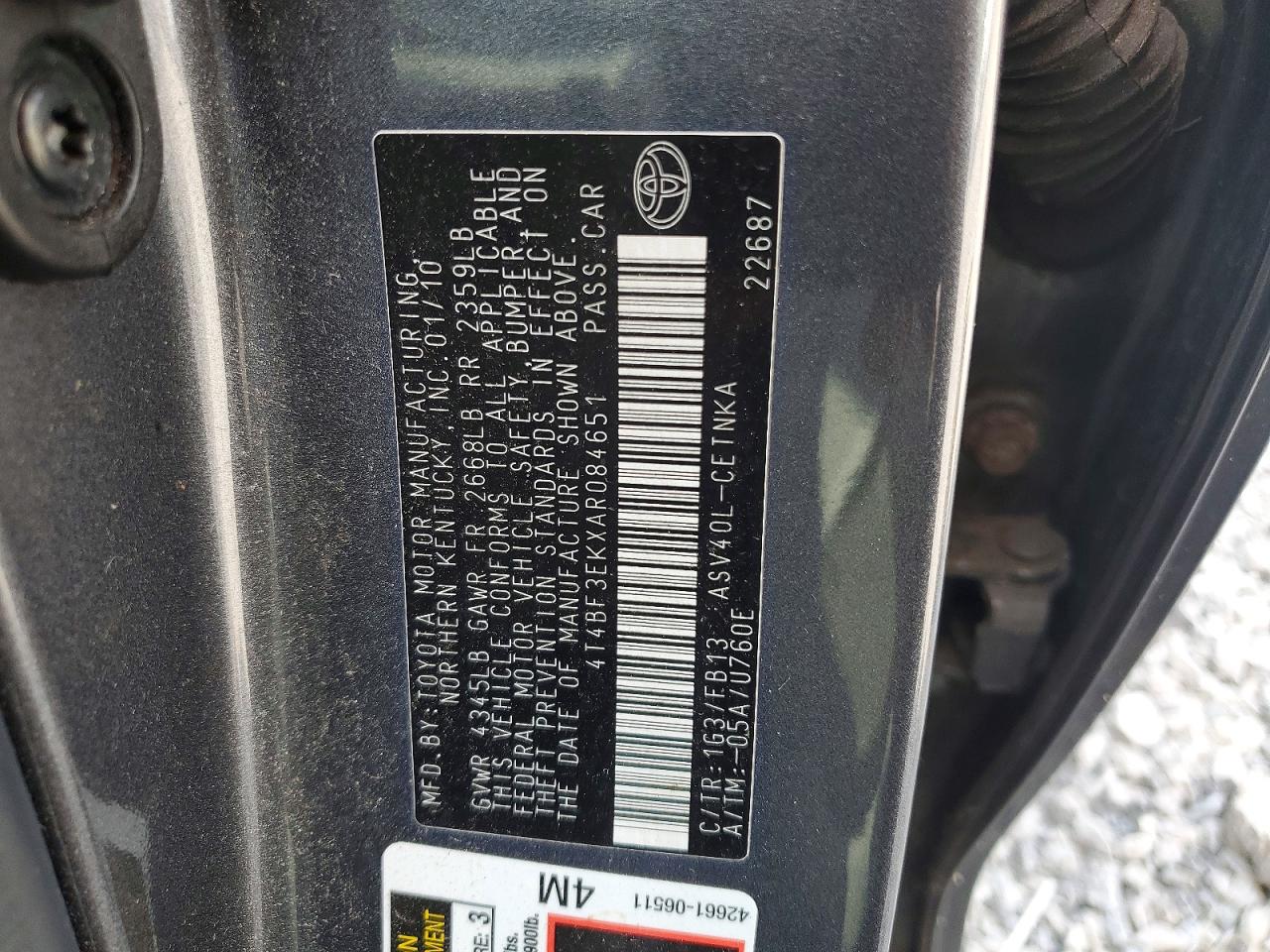 2010 TOYOTA CAMRY