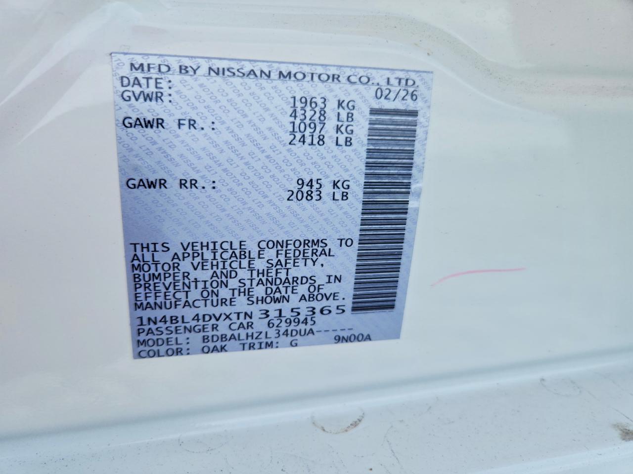 2026 NISSAN ALTIMA