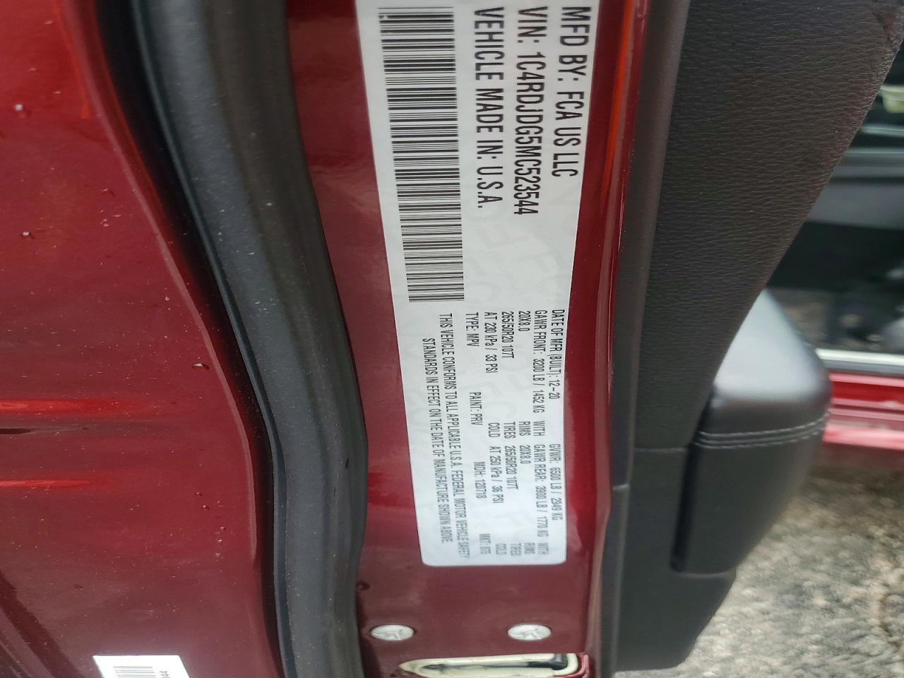 2021 DODGE DURANGO
