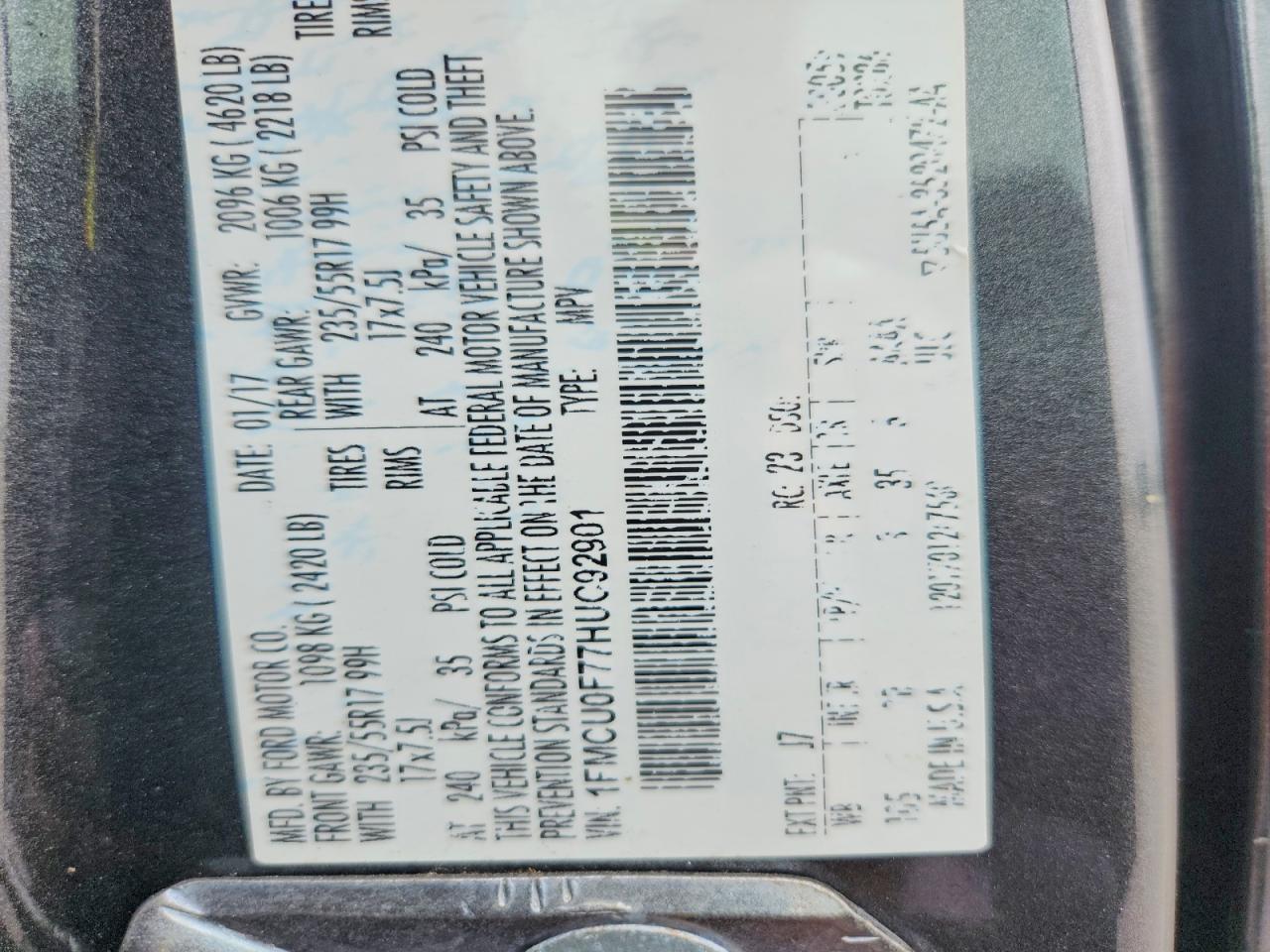 2017 FORD ESCAPE