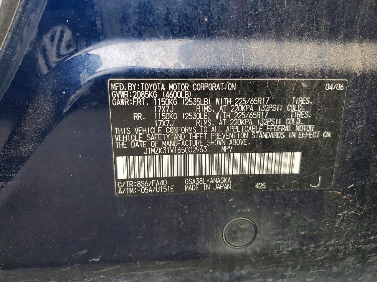 2006 TOYOTA RAV4