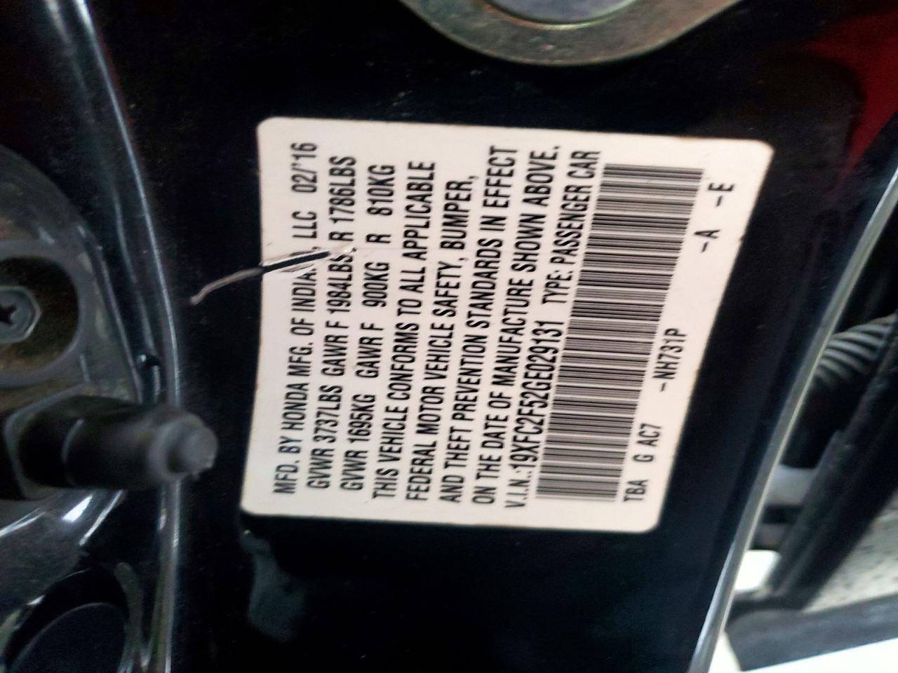 2016 HONDA CIVIC