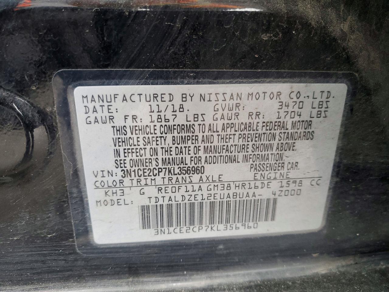 2019 NISSAN VERSA