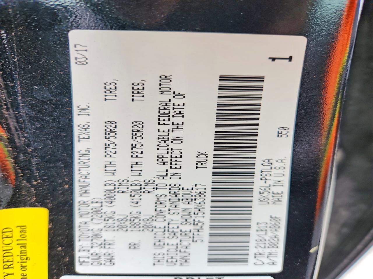 2017 TOYOTA TUNDRA
