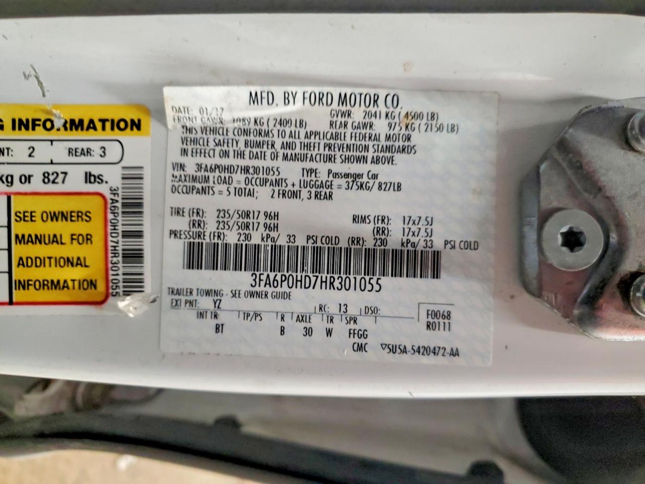 2017 FORD FUSION