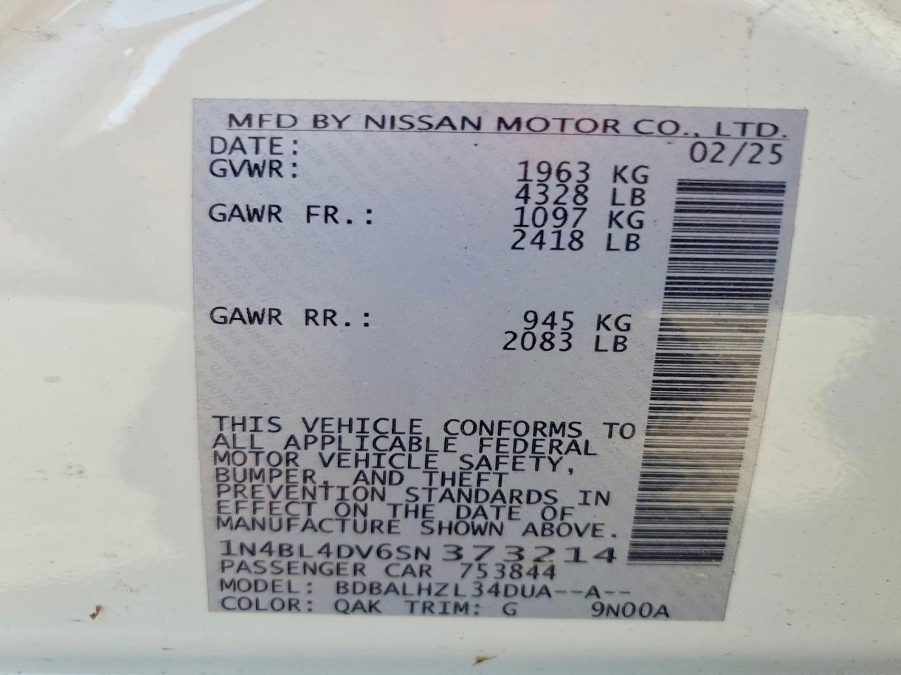 2025 NISSAN ALTIMA