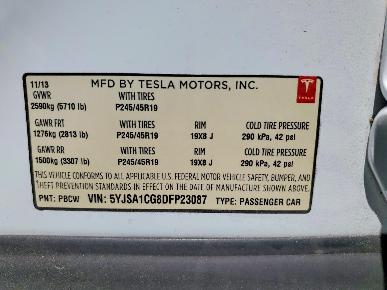 2013 TESLA MODEL S