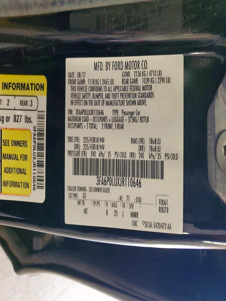 2018 FORD FUSION
