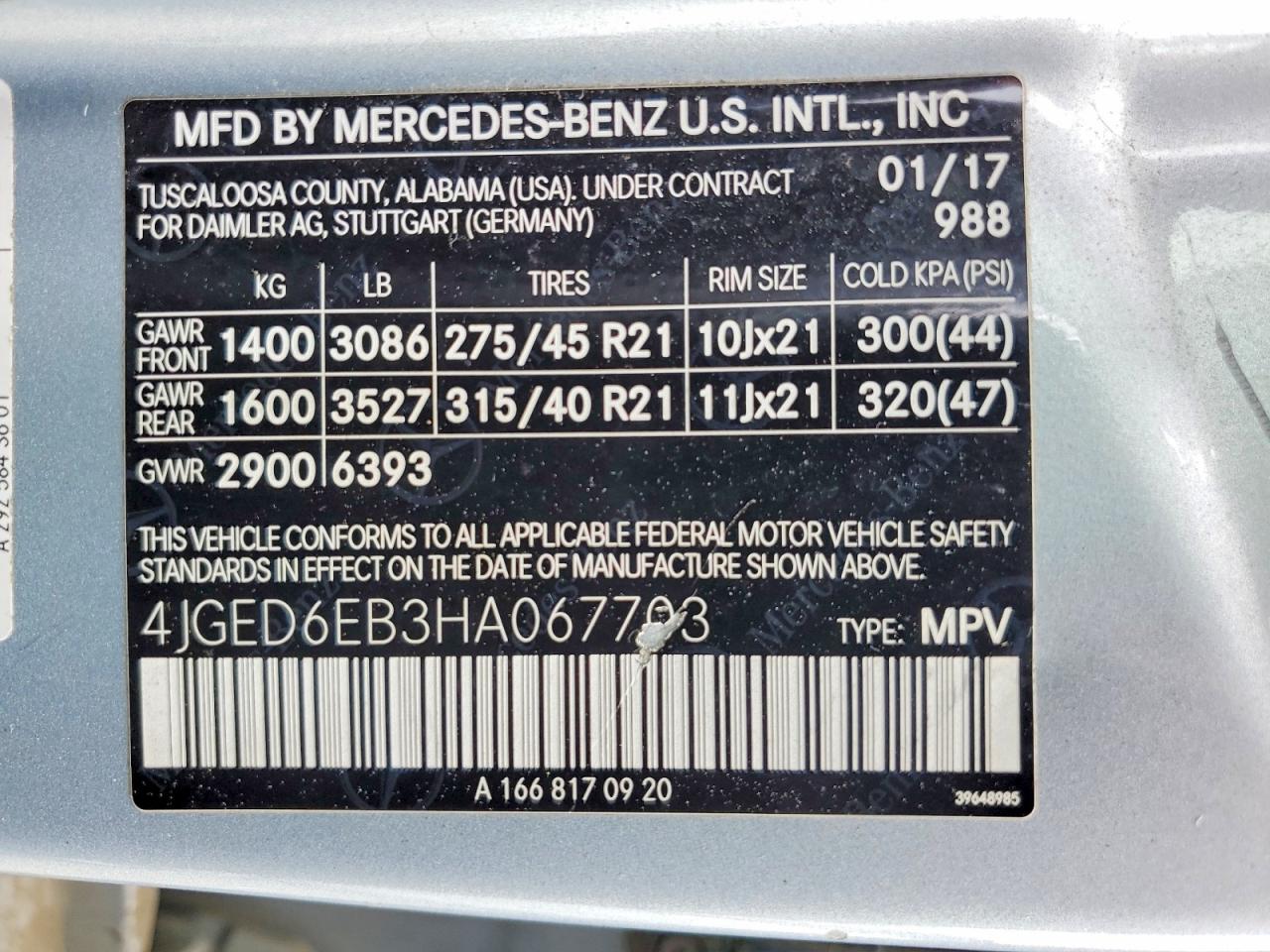2017 MERCEDES-BENZ GLE-CLASS