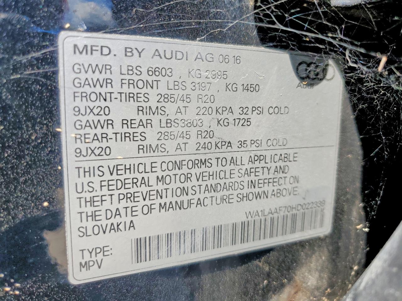 2017 AUDI Q7