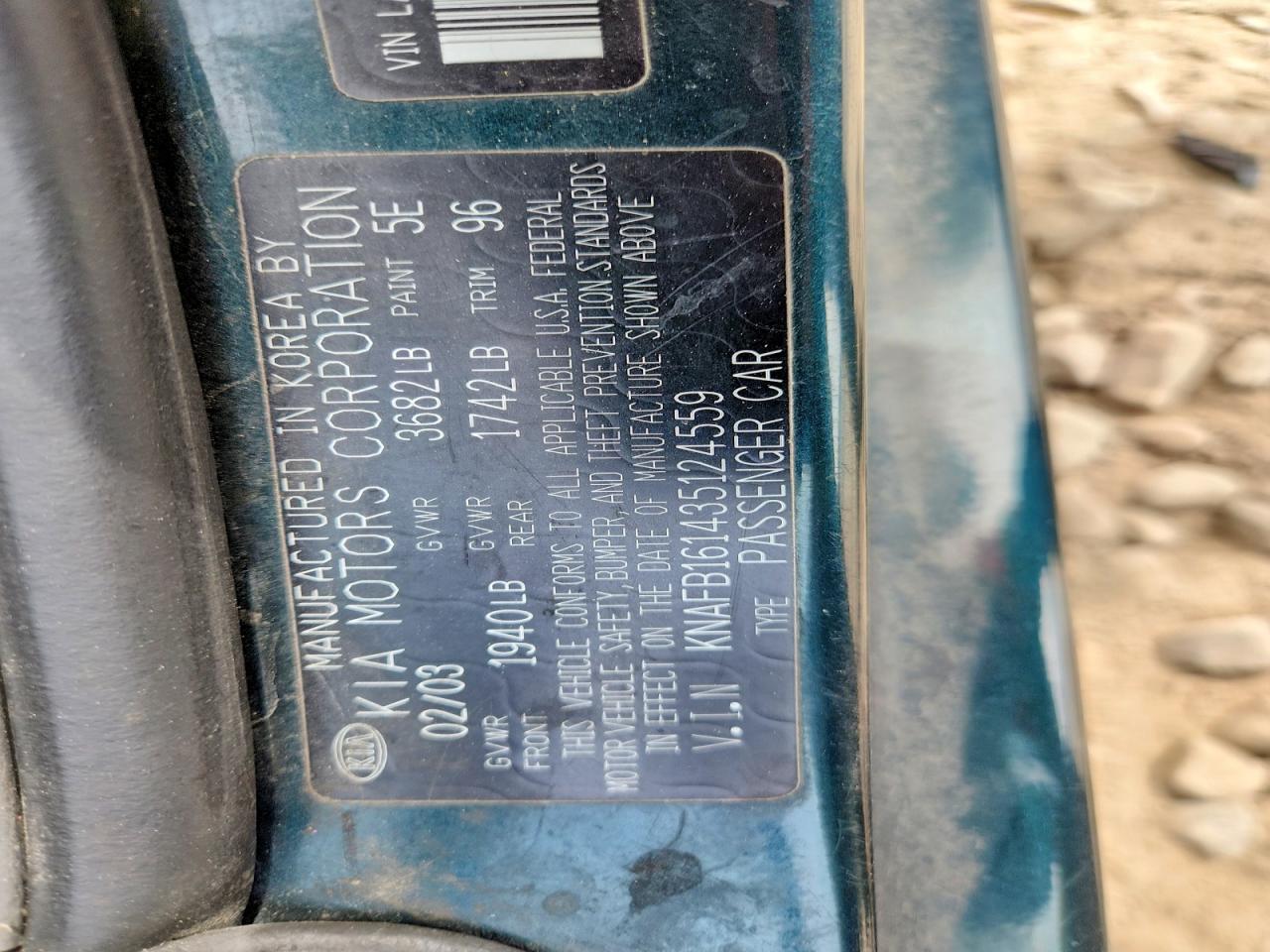 2003 KIA SPECTRA