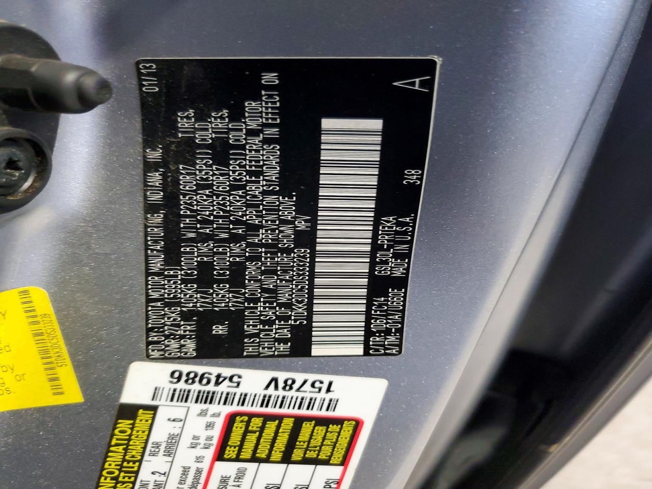 2013 TOYOTA SIENNA
