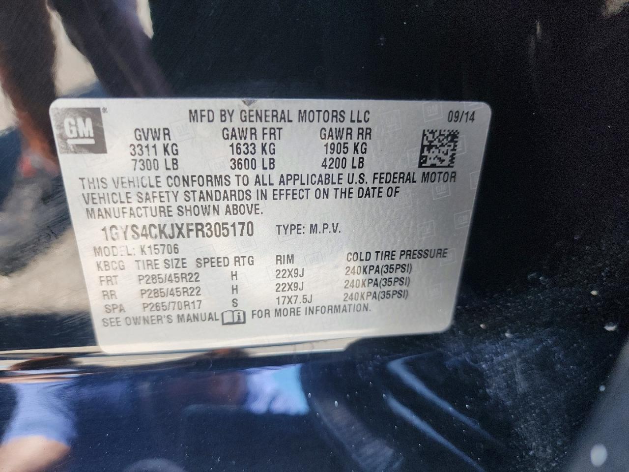 2015 CADILLAC ESCALADE