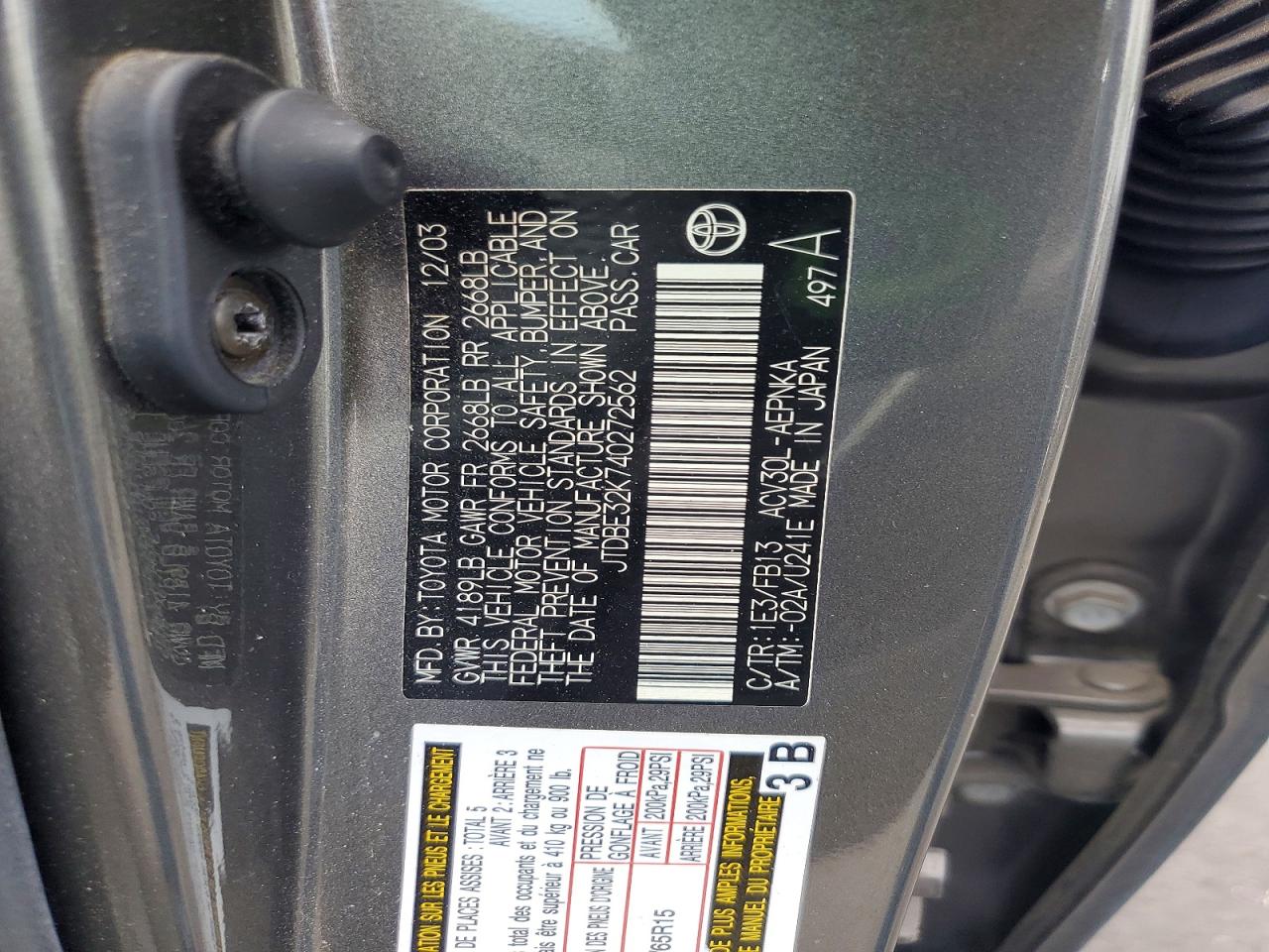2004 TOYOTA CAMRY