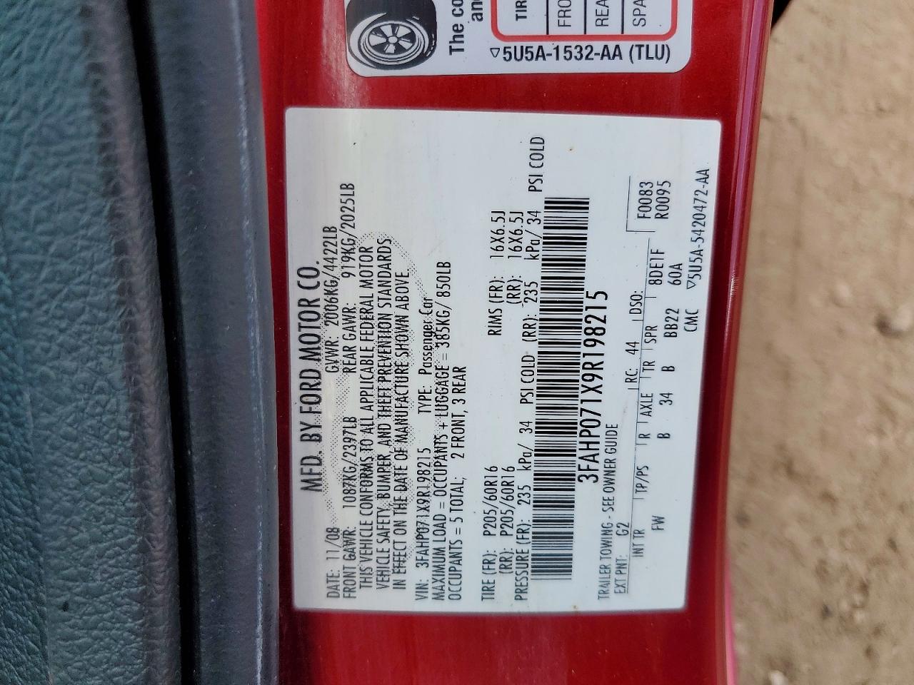 2009 FORD FUSION