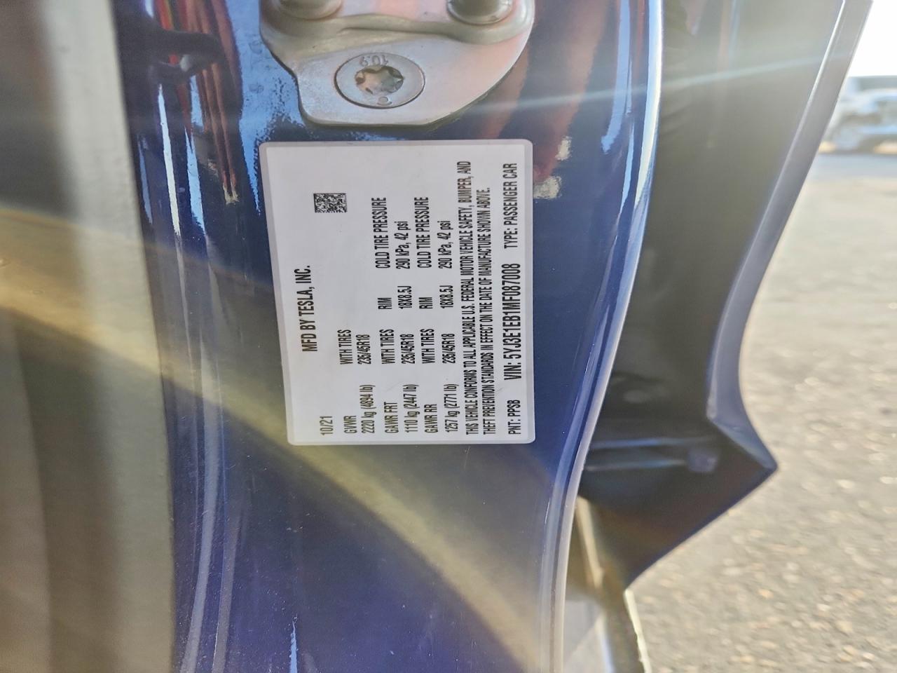 2021 TESLA MODEL 3