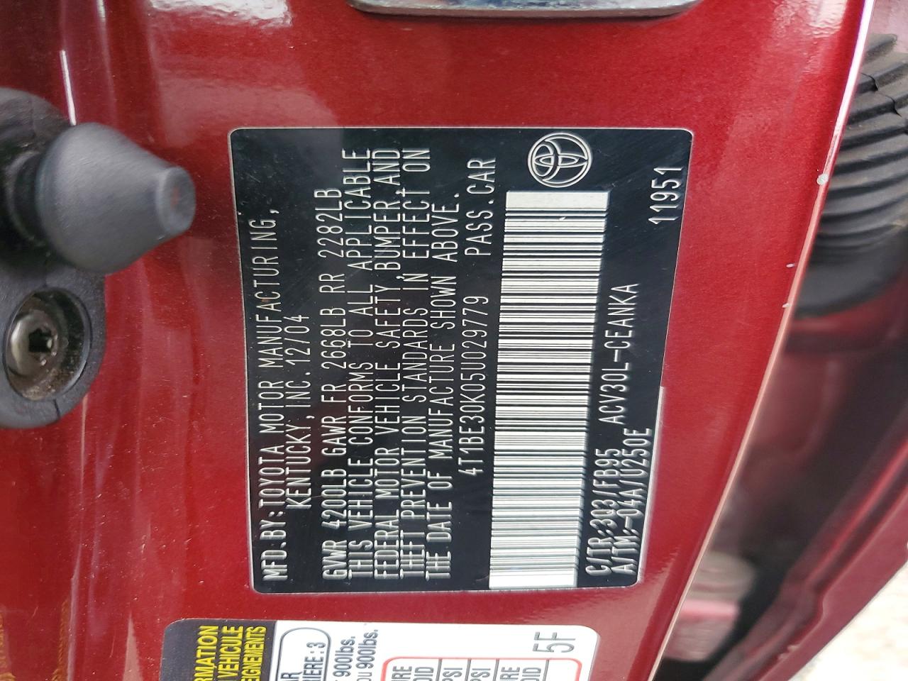 2005 TOYOTA CAMRY