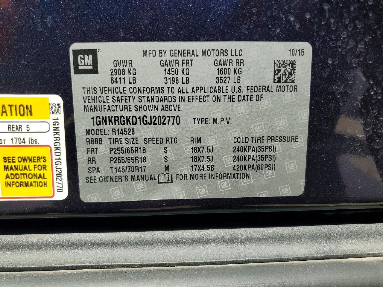 2016 CHEVROLET TRAVERSE