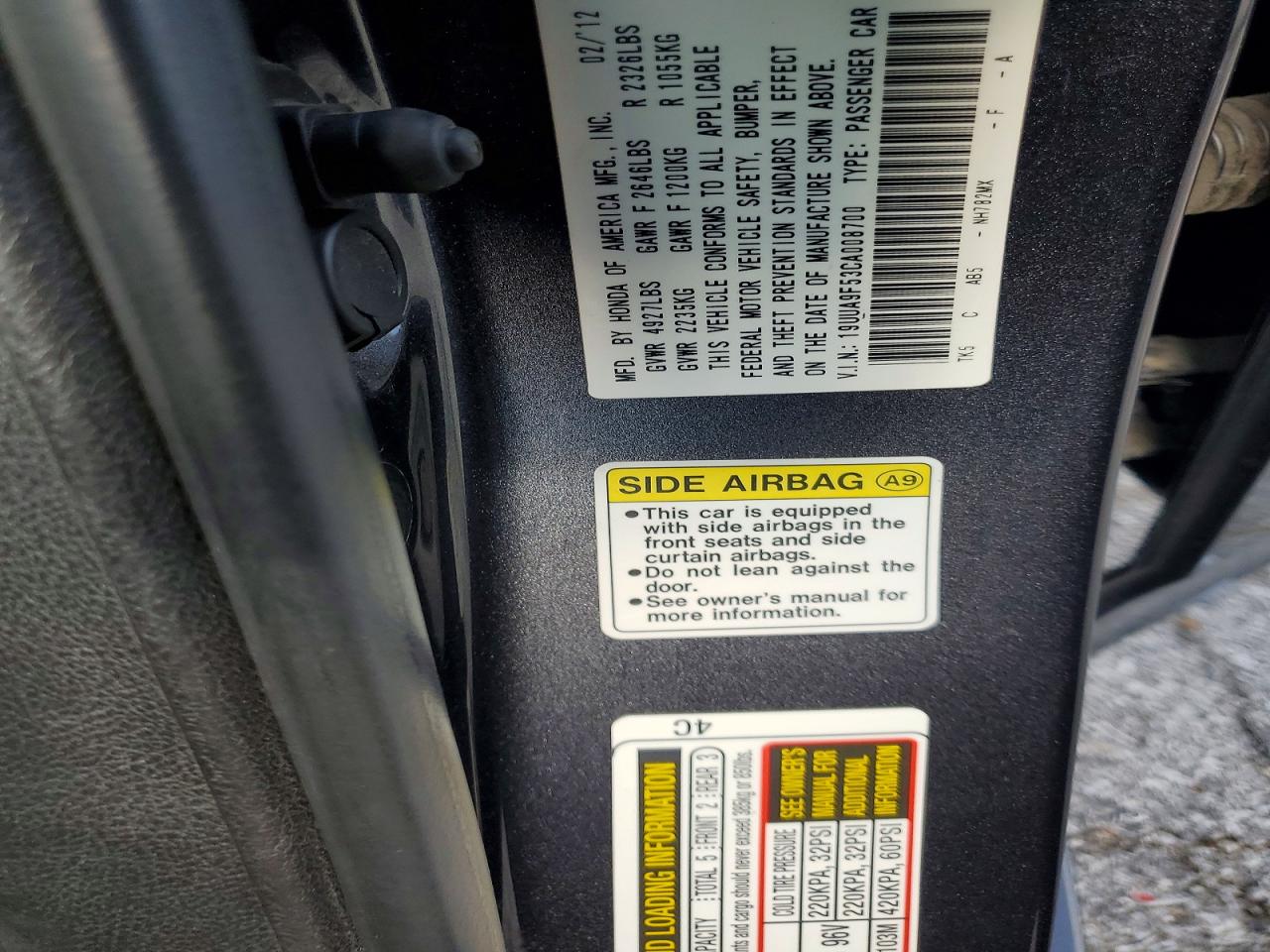 2012 ACURA TL