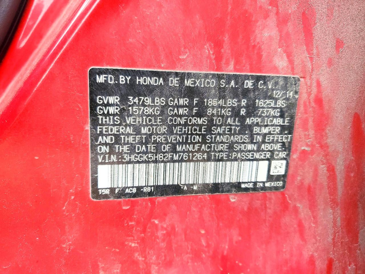 2015 HONDA FIT
