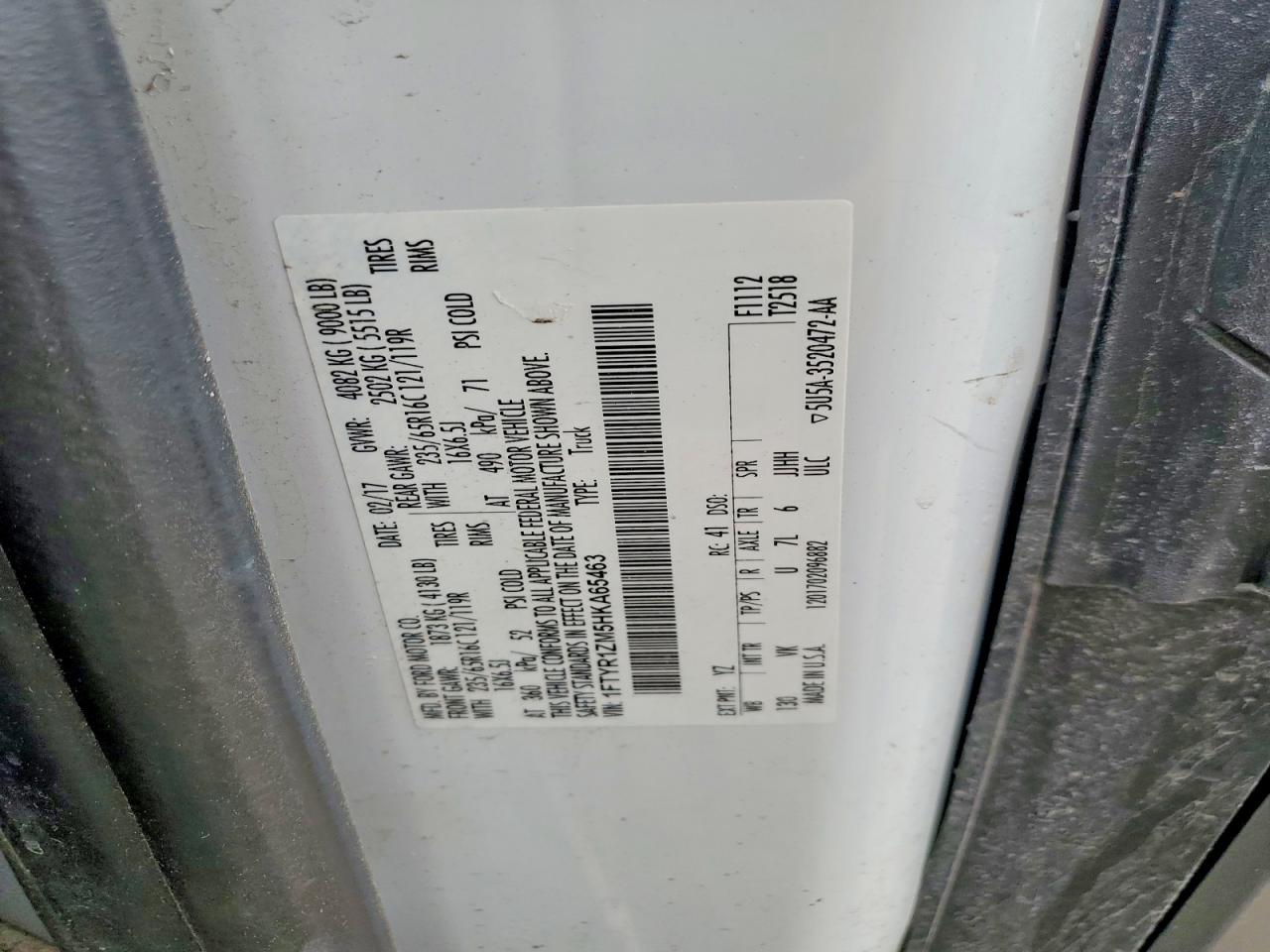 2017 FORD TRANSIT