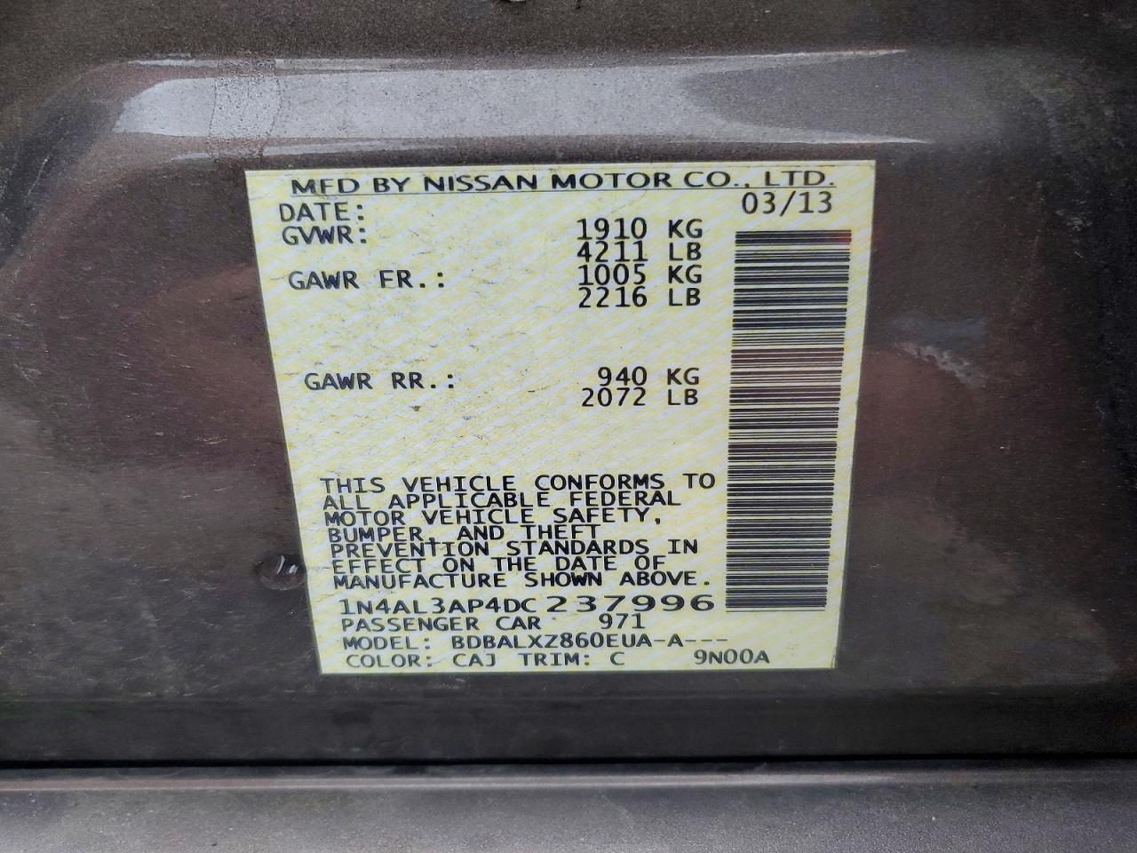2013 NISSAN ALTIMA