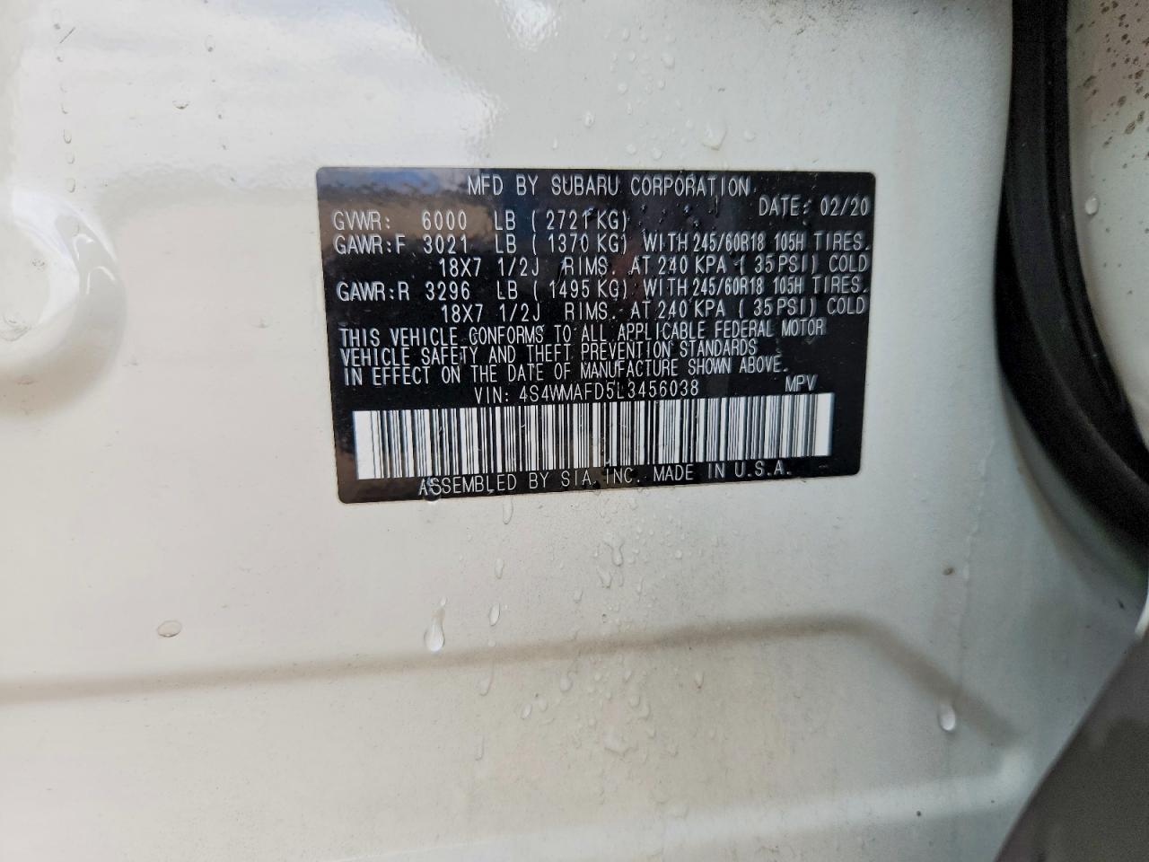 2020 SUBARU ASCENT
