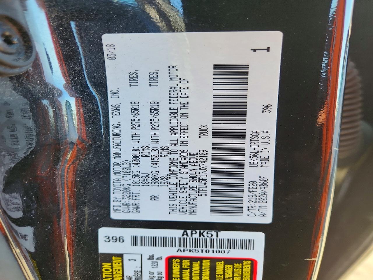 2018 TOYOTA TUNDRA