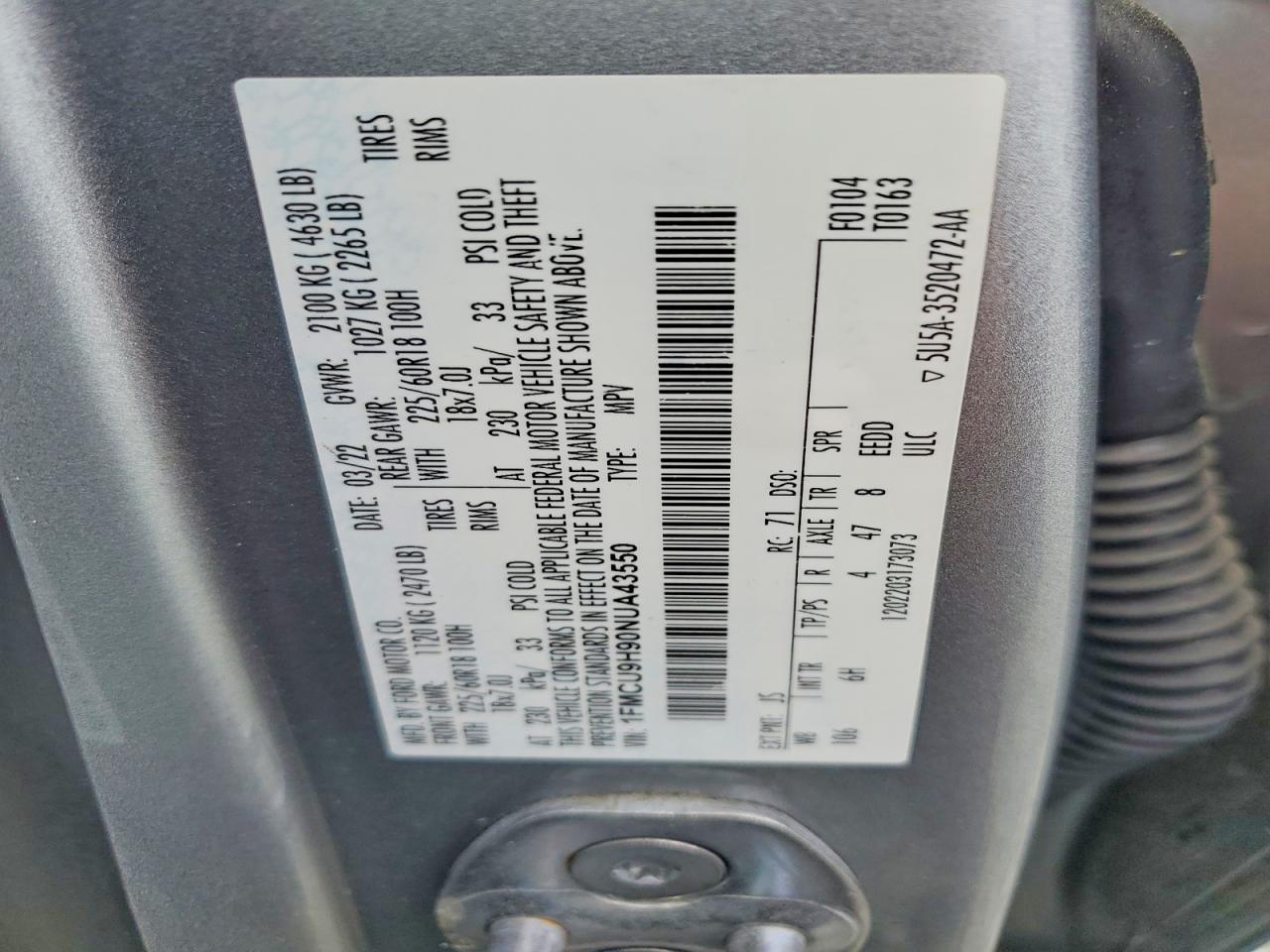 2022 FORD ESCAPE