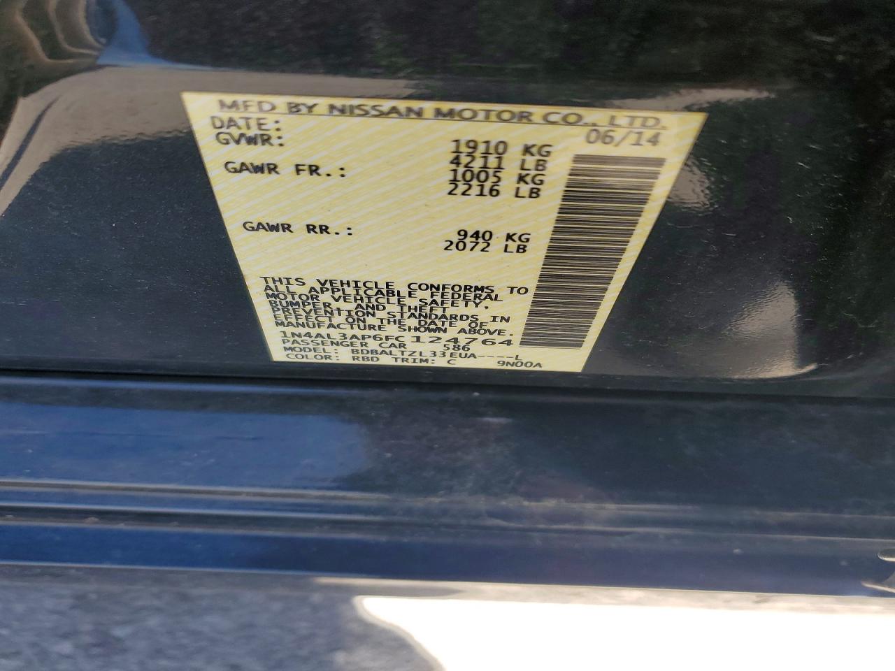 2015 NISSAN ALTIMA